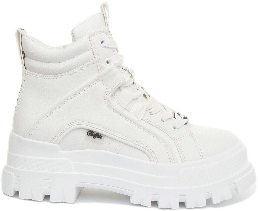 buffalo aspha flat ankle boots in white