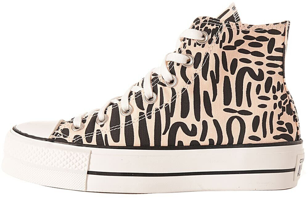 converse all star lift hi trainers crimson tint animal black