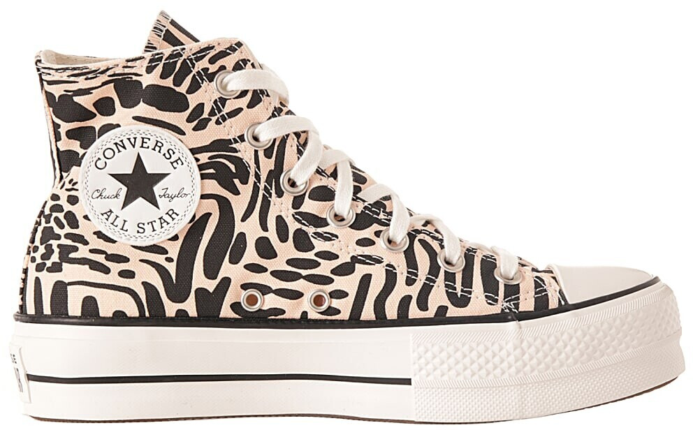 converse all star lift hi trainers crimson tint animal black