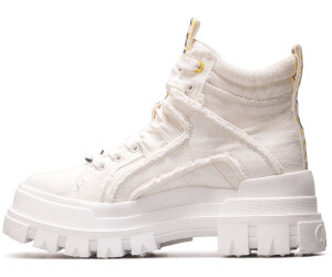 buffalo aspha flat ankle boots in white