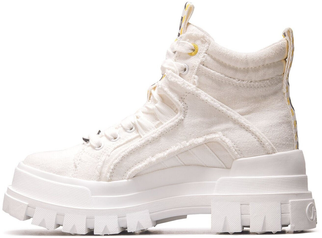 buffalo aspha flat ankle boots in white