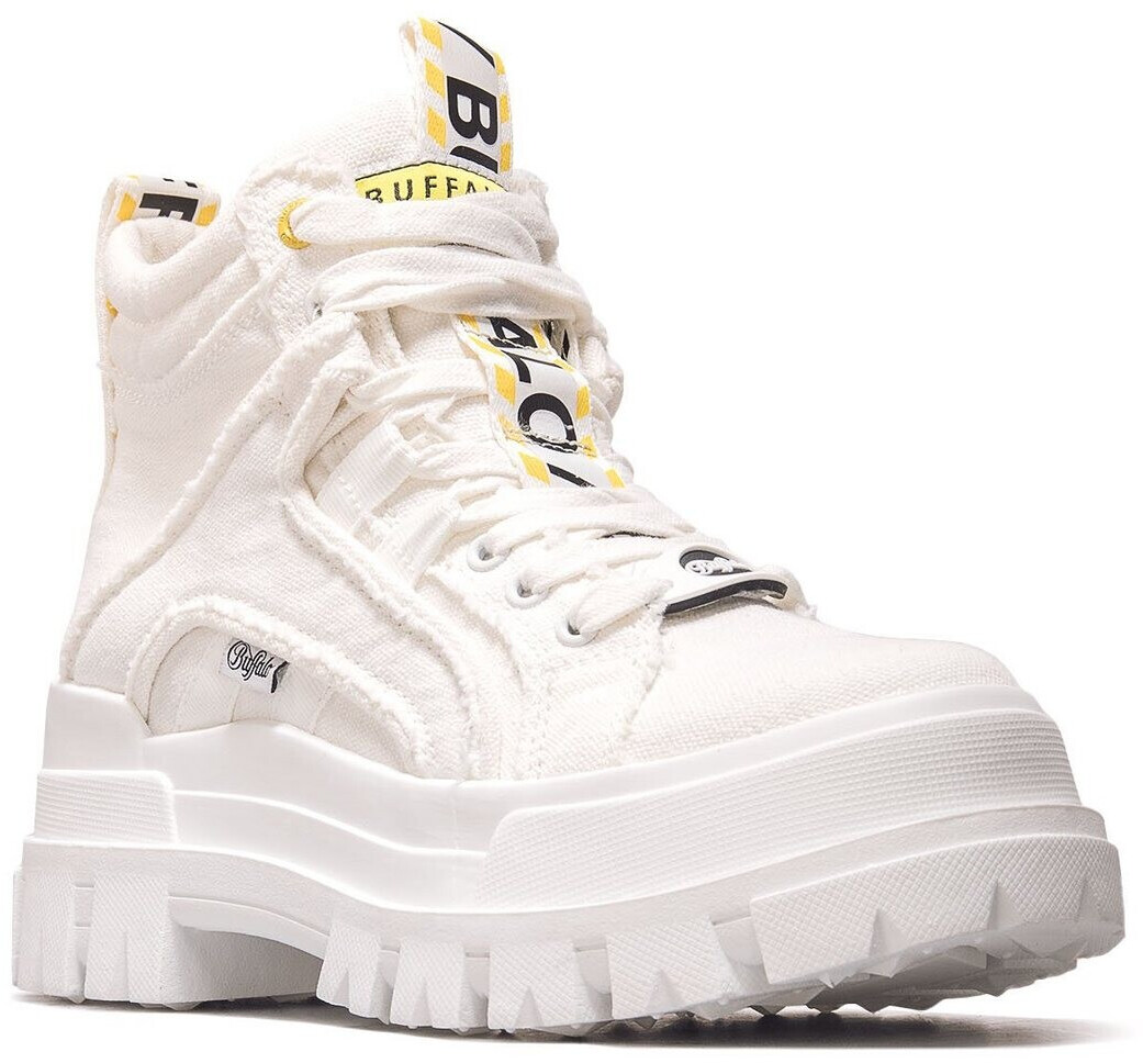 buffalo aspha flat ankle boots in white