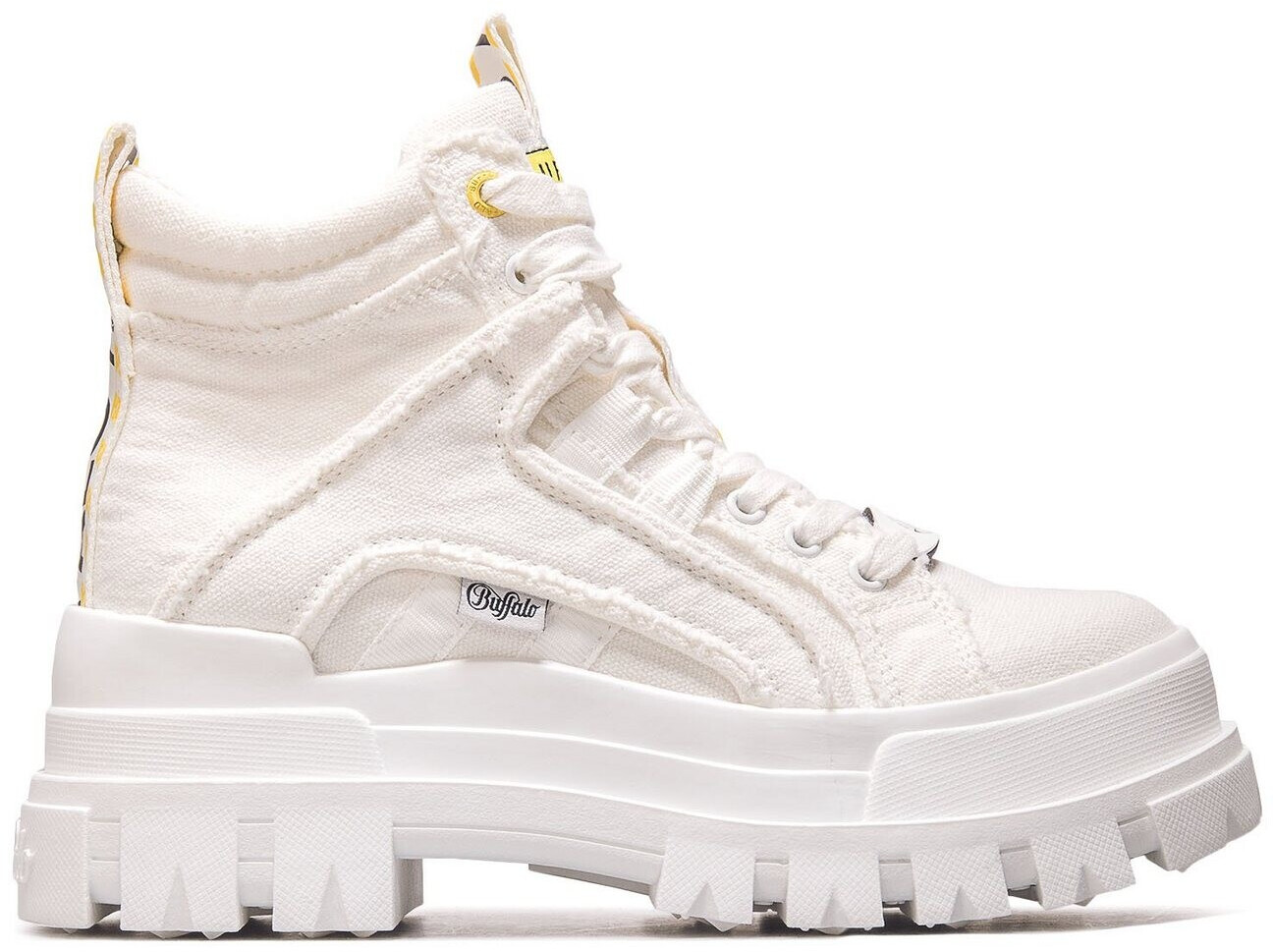 buffalo aspha flat ankle boots in white