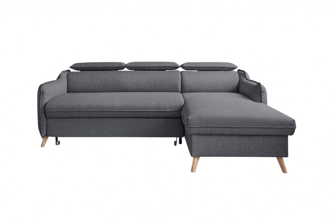 Bobochic Canapé d'angle droit Marius gris