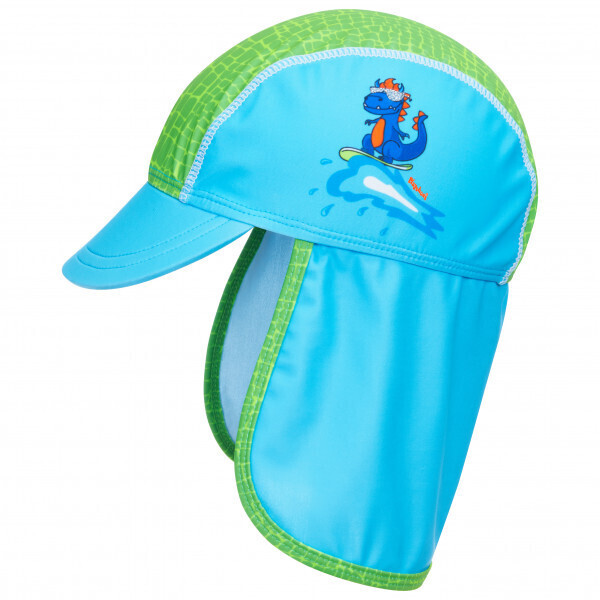 Playshoes Capuchon de protection contre les UV Dino bleu- vert
