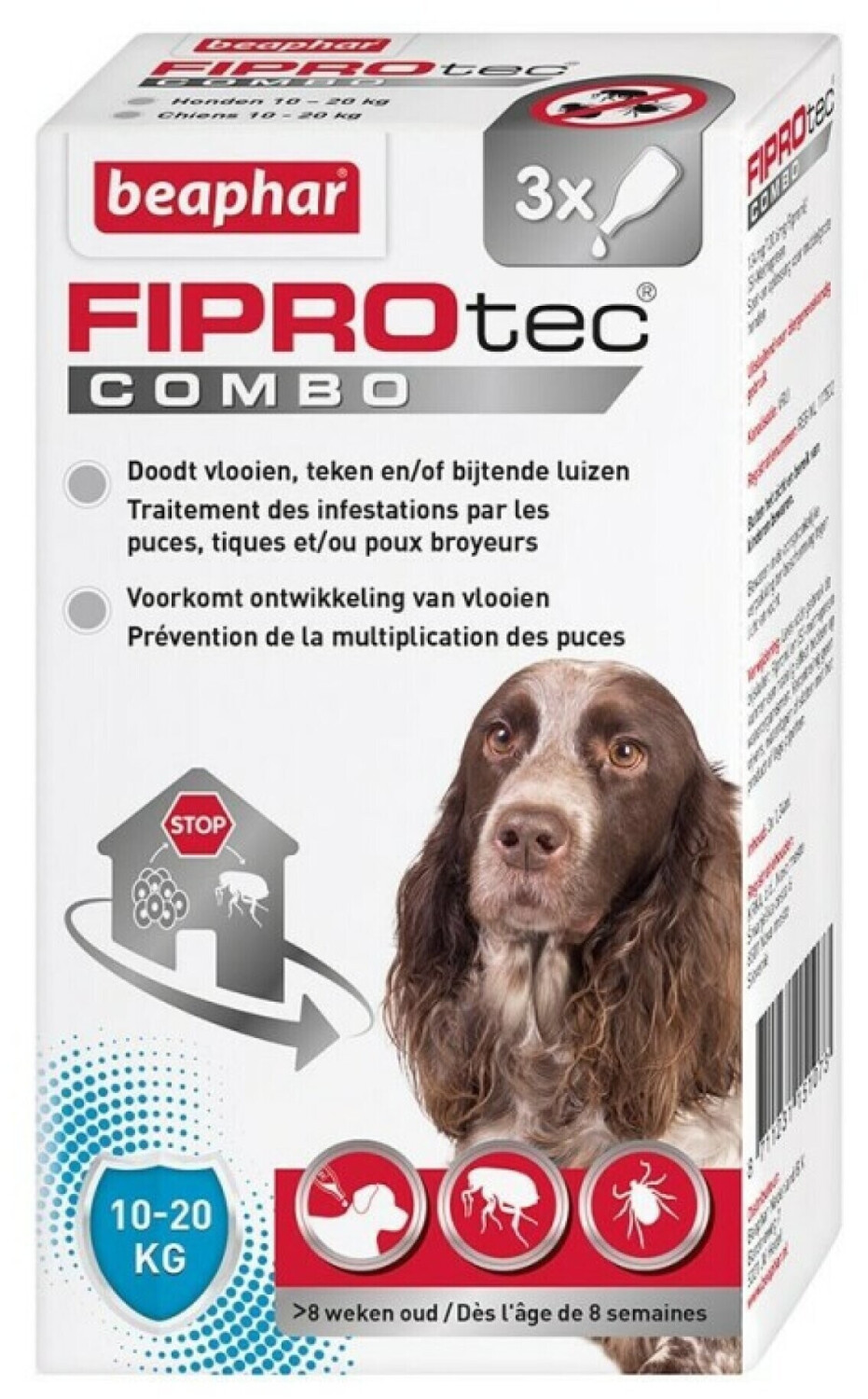 Beaphar Fiprotec Combo chien moyen 10-20 kg 3 pipettes