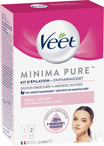 Veet Minima Pure kit d’épilation visage (2 x 50 ml)