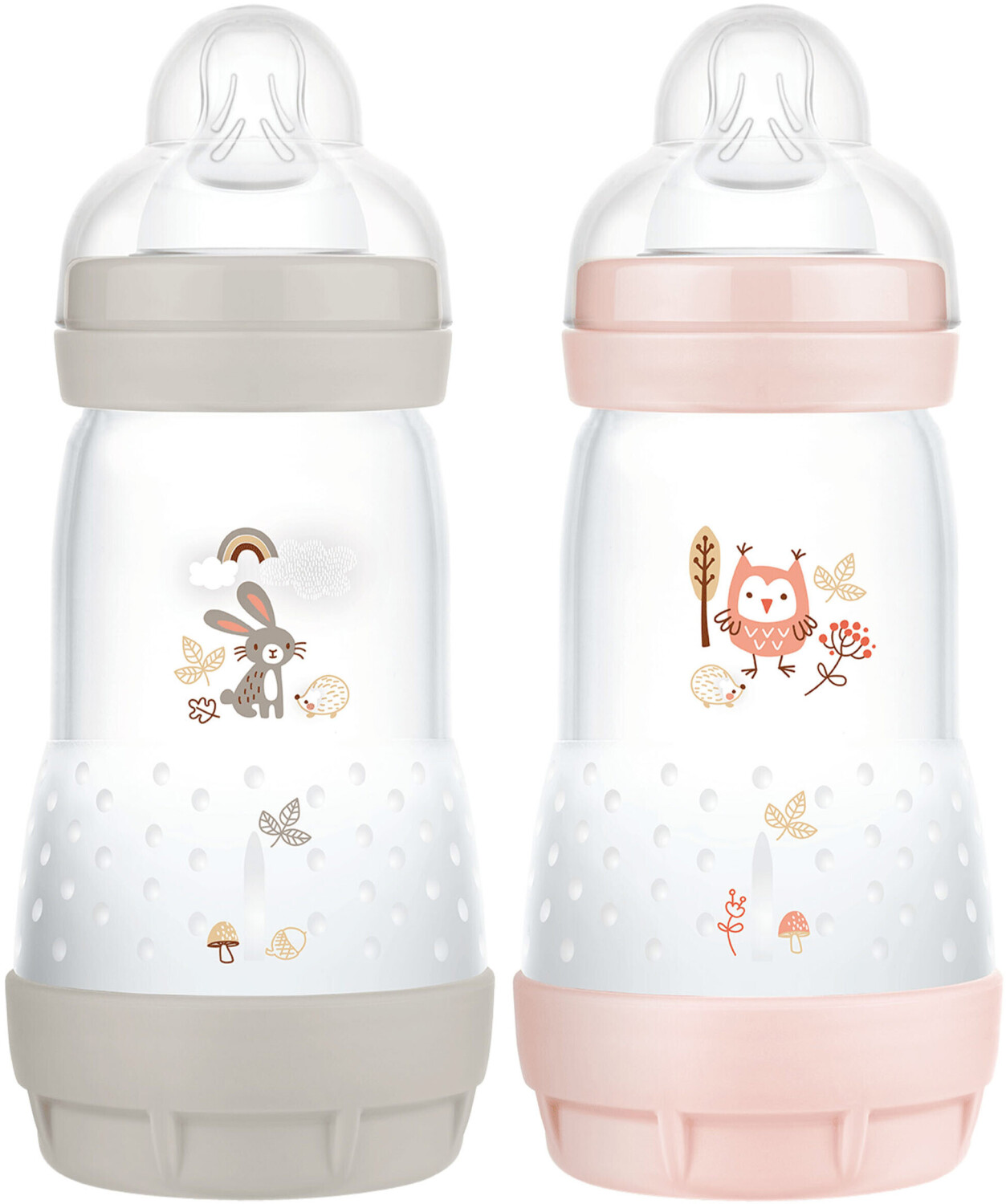 MAM Easy Start Anti Colic Bottle 260ml 2-pack grey/pink