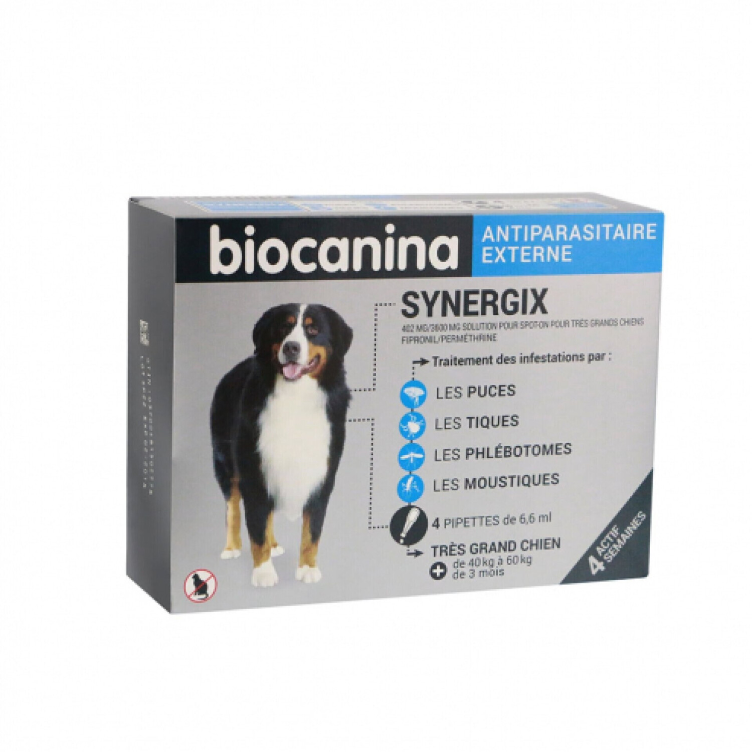 Biocanina Synergix très grand chien 40-60 kg 4 pipettes