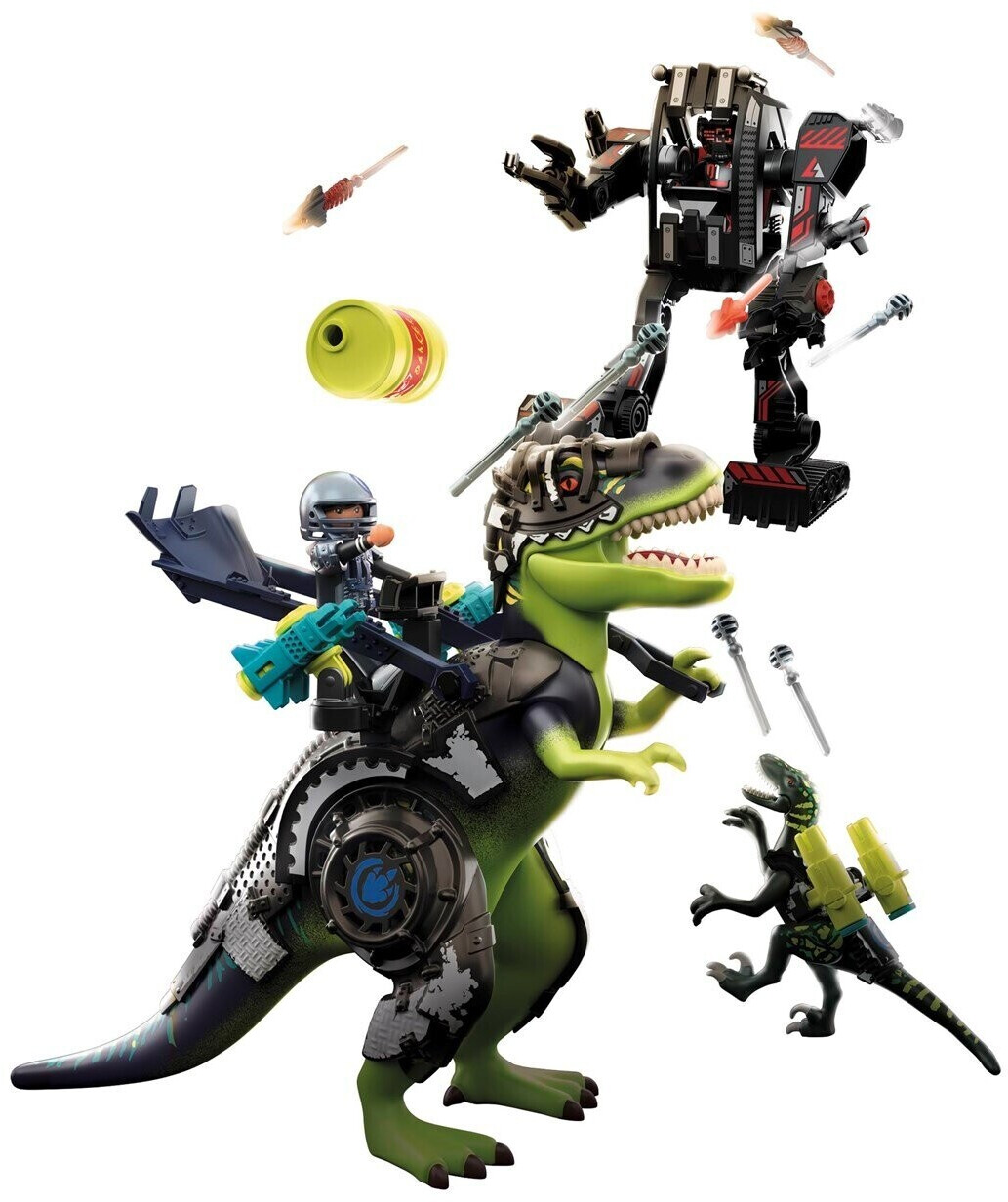 Soldes Playmobil Dino Rise Tyrannosaure et robot géant (70624