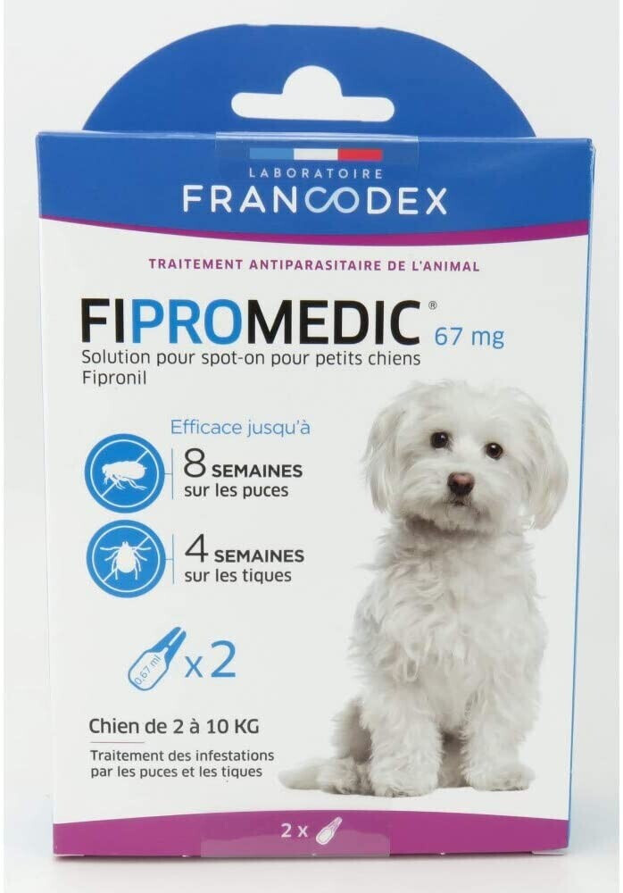Francodex Fipromedic chiens petits 2-10 kg 67 mg 2 pipettes