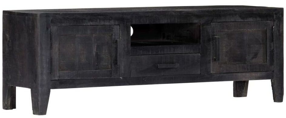 vidaXL Meuble TV en bois de manguier 118 x 40 x 30 cm noir