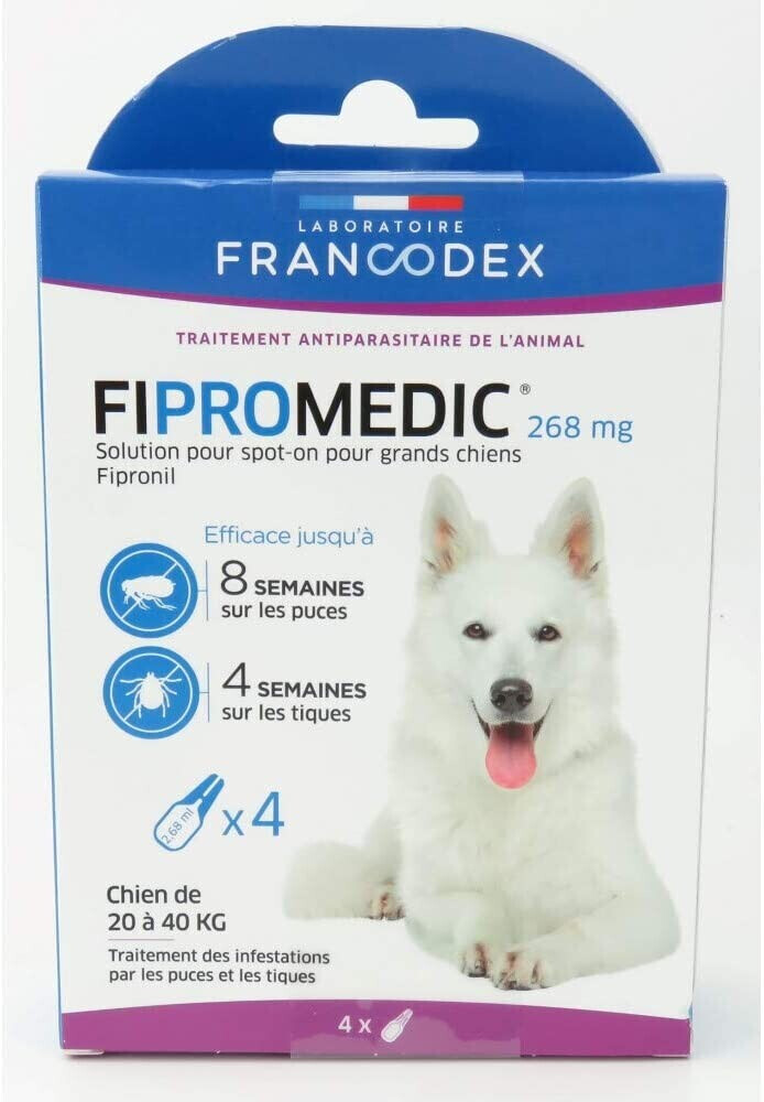 Francodex Fipromedic chiens grands 20-40 kg 268 mg 4 pipettes