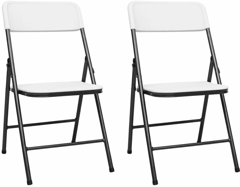 vidaXL Folding Garden Chairs 2pcs - White
