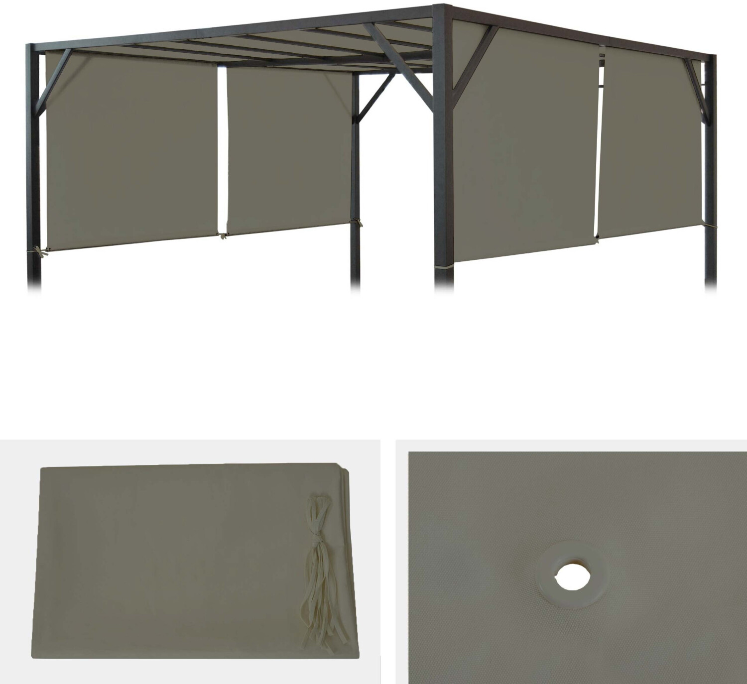 Mendler Replacement Roof for Baia 400 x 400 cm Taupe (75847)