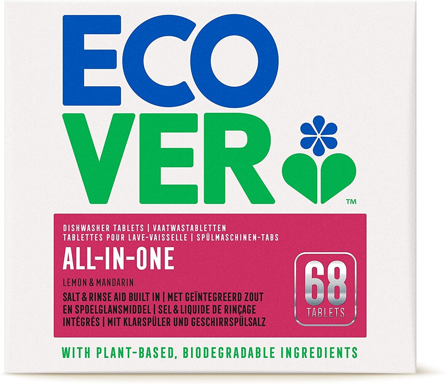 Ecover All-In-One Dishwasher Tablets Lemon & Mandarin (68 pcs)