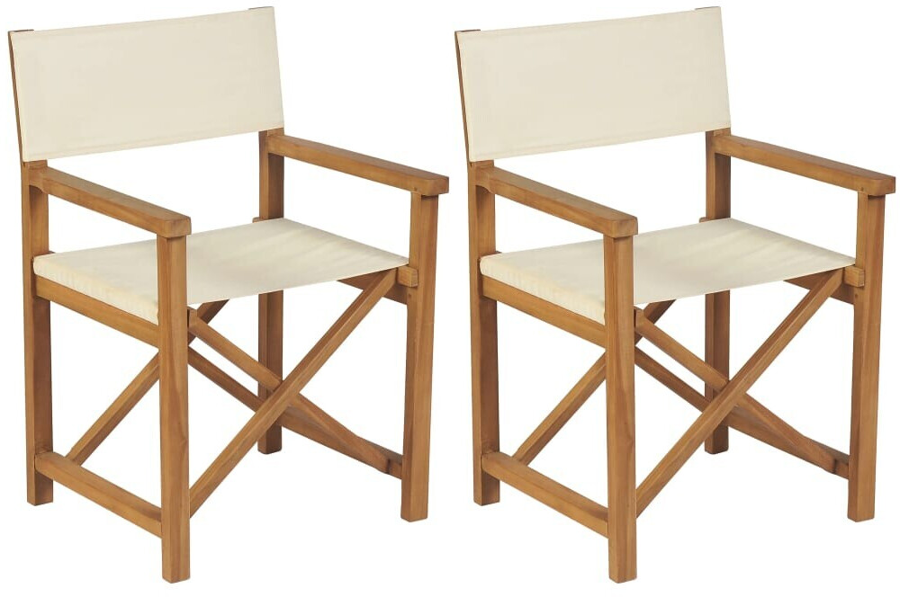vidaXL Solid Teak Wood Folding Director's Chairs