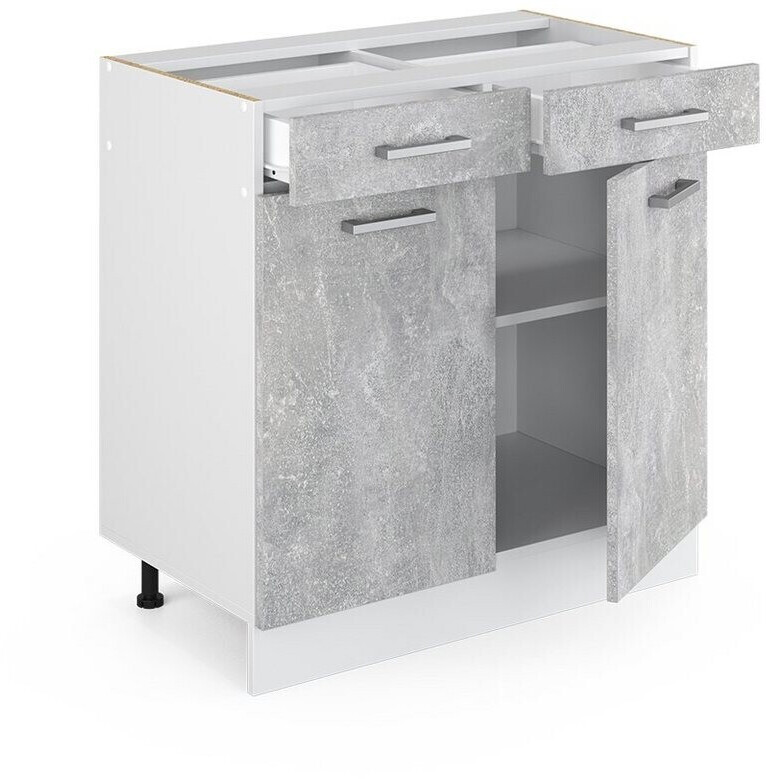 VICCO R-Line Unterschrank 80cm 2 Schubladen Weiß (matt)/Beton +  Arbeitsplatte ab 155,90 € | Preisvergleich bei