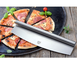 Pizzaschneider Pizzamesser Messer Wiegemesser Edelstahl 35-37cm