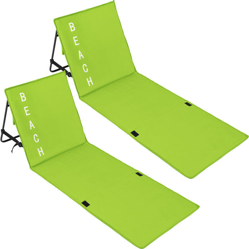 TecTake 2 x Matelas de plage avec dossier 150 x 55 cm vert