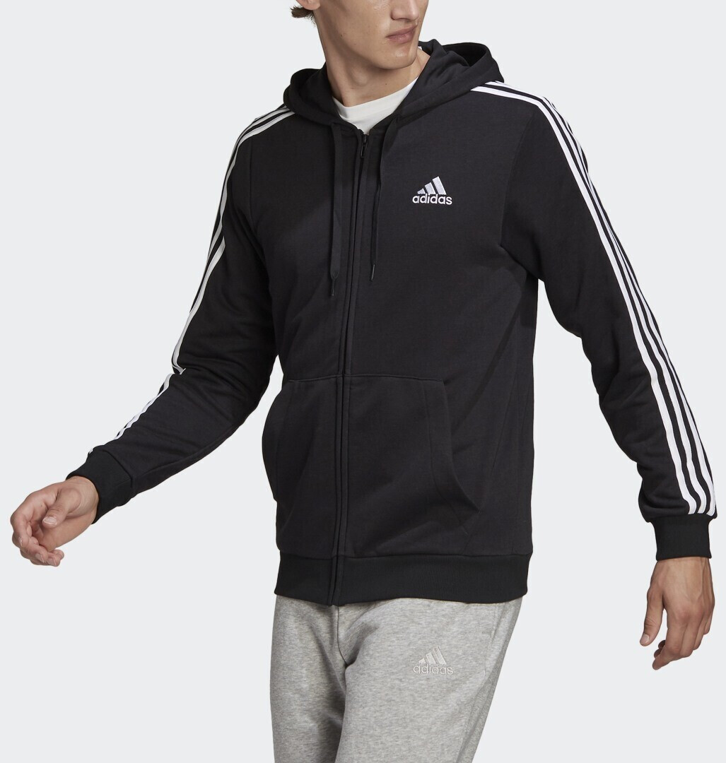 Adidas Men Sportswear Essentials French Terry 3 Stripes Full Zip Hoodie black GK9032 ab 35 75 Preisvergleich bei idealo