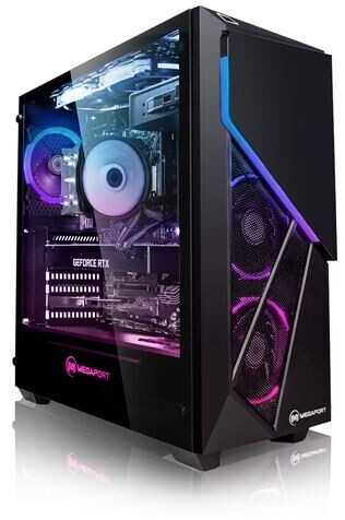 Megaport Gaming-PC (Intel Core i7-10700K 8x3,80 GHz, GeForce RTX 3070, 16 Go RAM, 500 Go SSD, 2 To HDD, Windows 10, Wi-Fi)