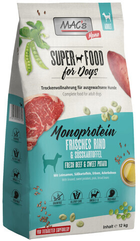 MAC's Dog Adult Dry Food Monoprotein Fresh Beef & Sweet Potato 12kg