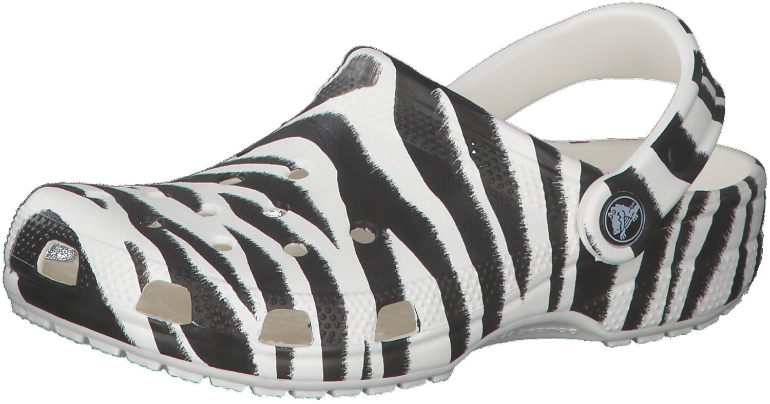 Zebra crocs hot sale