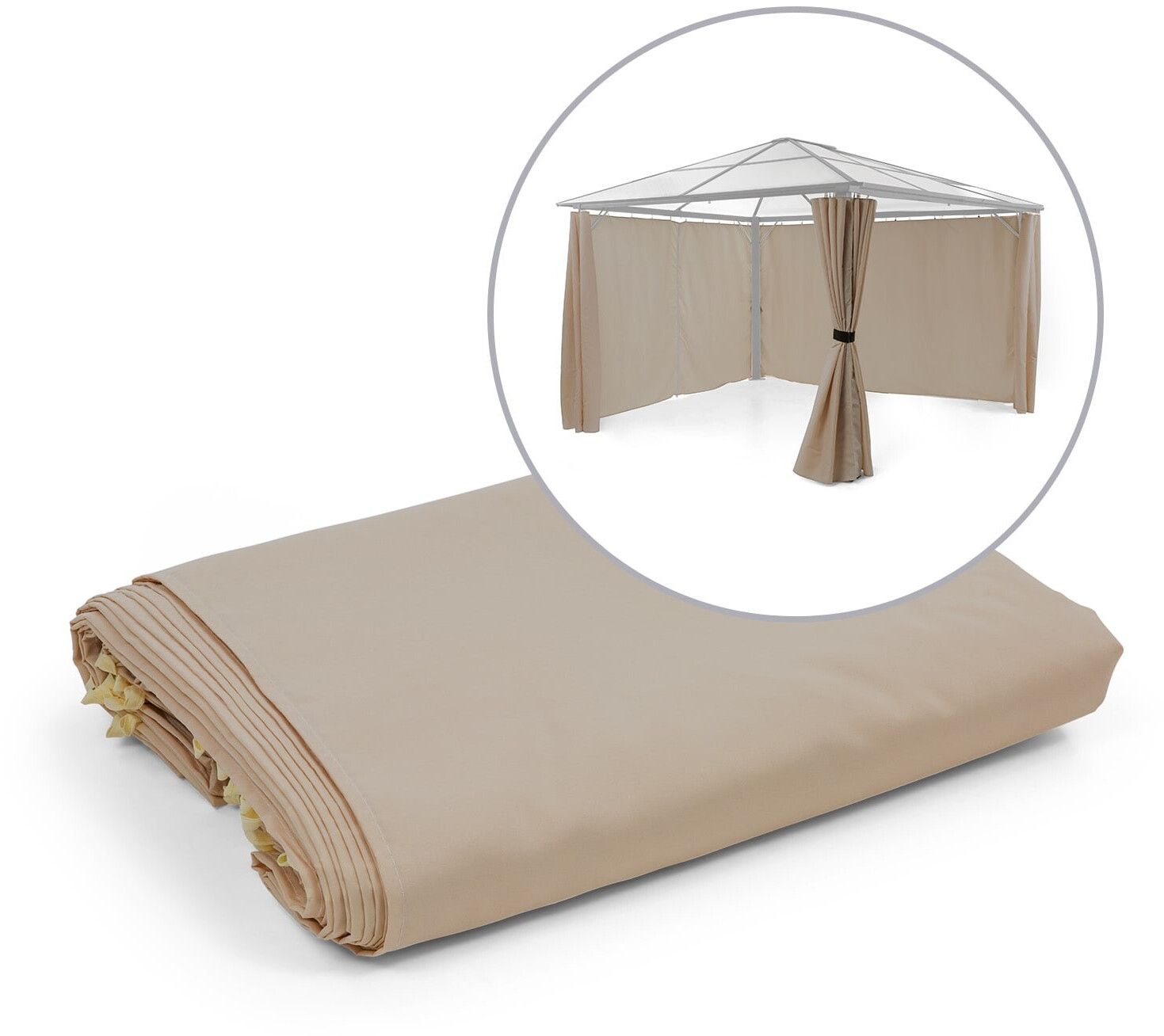 Blumfeldt Pantheon Solid Sky 3 x 4 m 4 Gazebo Side Panels Taupe