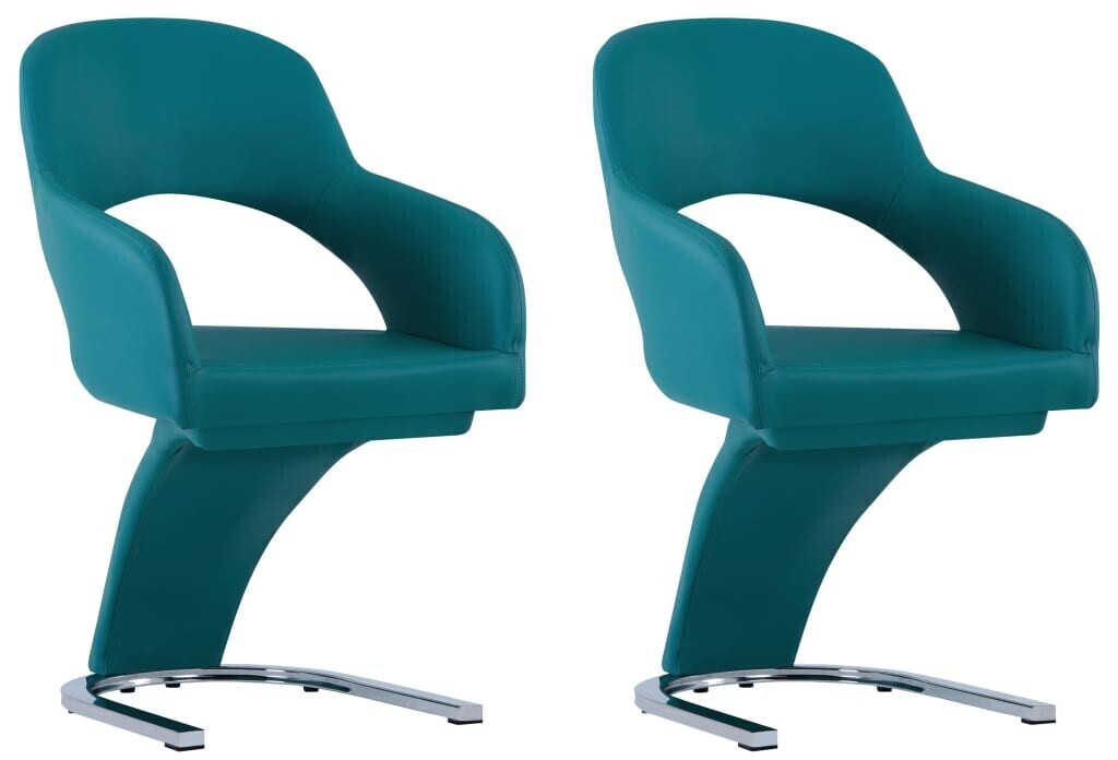 vidaXL Chaise de salle à manger en similicuir bleu (2 pièces)