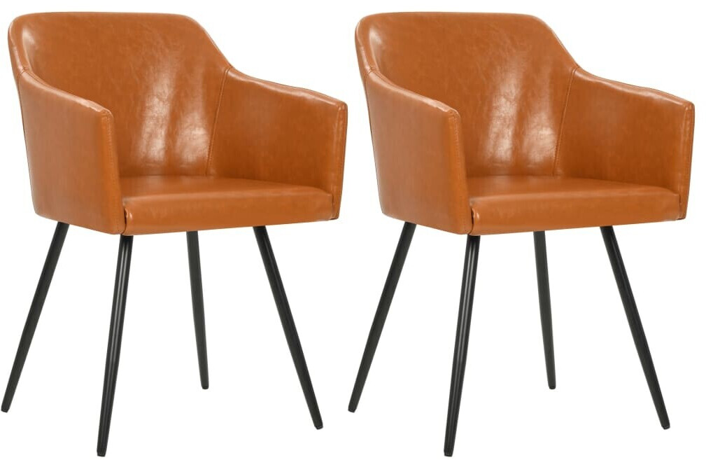 vidaXL Chaise avec accoudoirs en similicuir marron (2 pièces)