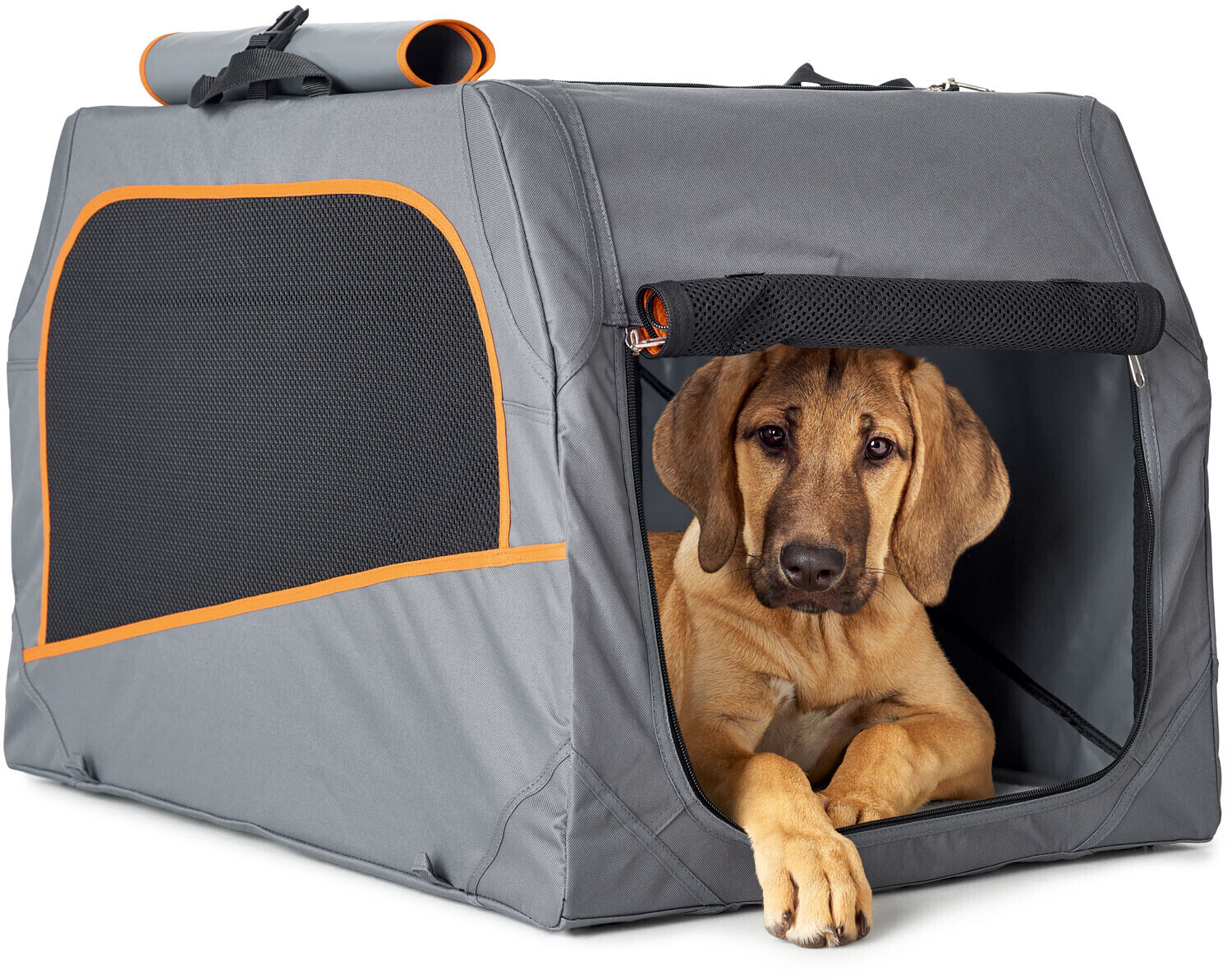 HUNTER Caisse de transport pour chien L 91 x 61 x 58 cm Charcoal/Orange