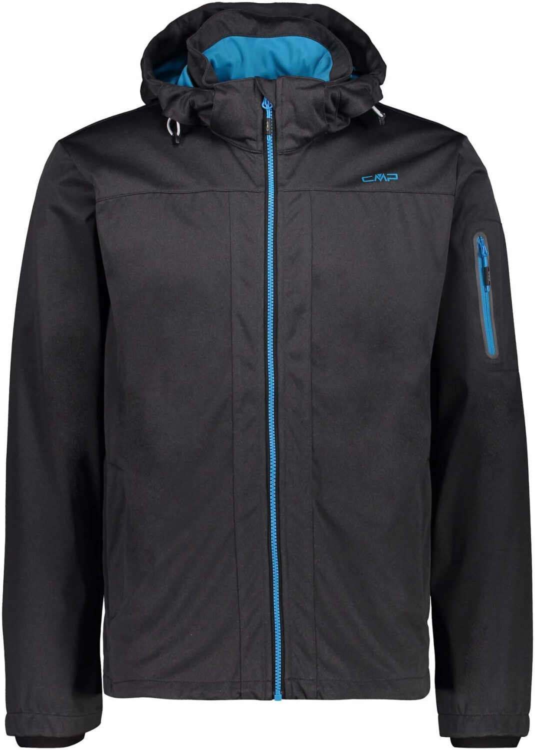 CMP Light Softshell Jacket with Detachable Hood (39A5027) black melange/rif