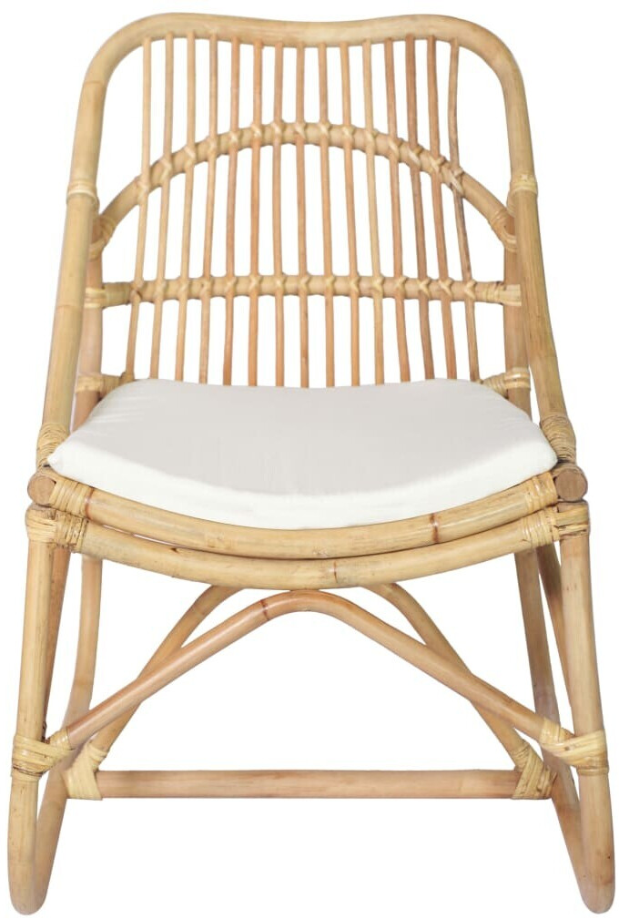 vidaXL Chaise en rotin et lin blanc