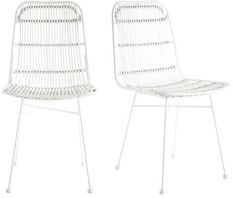 Miliboo Chaise Malacca blanc (2 pièces)