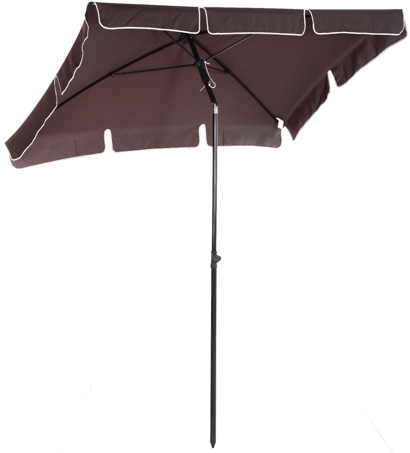 Outsunny Parasol rectangulaire inclinable alu marron