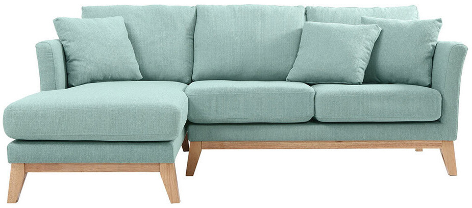 Miliboo Canapé d'angle gauche Oslo vert lagon