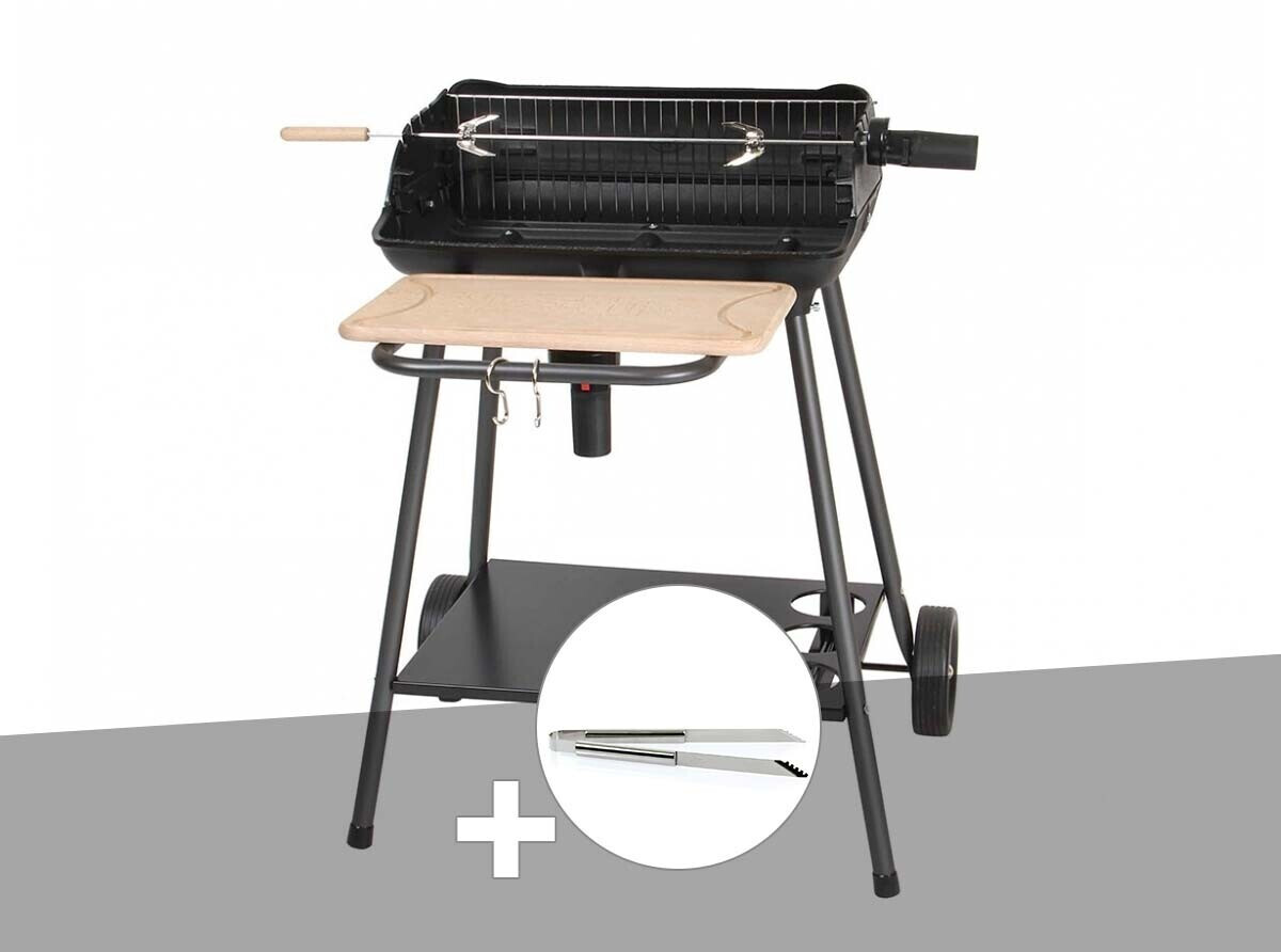 Somagic Barbecue charbon Bergamo + Pince en inox