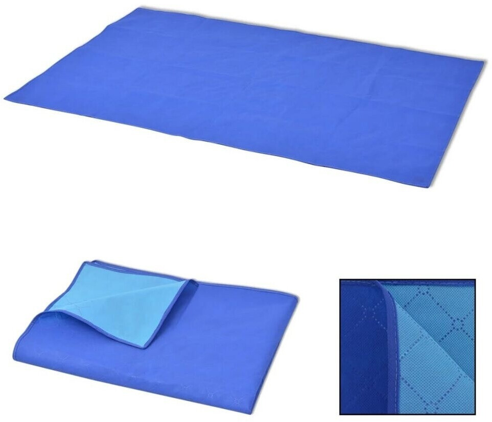 vidaXL Couverture pique-nique 100x150 cm bleu et bleu clair
