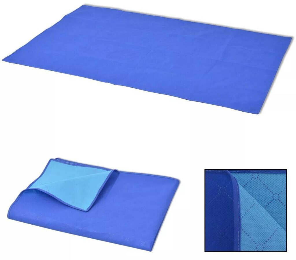 vidaXL Couverture pique-nique 150x200 cm bleu et bleur clair
