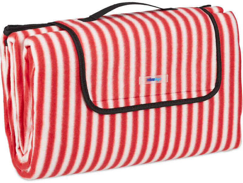 Relaxdays Couverture pique-nique 200 x 200 cm rouge/blanc