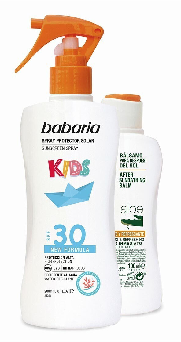 Babaria Kids Sunscreen Spray SPF 30 (200 ml) + After-Sun (100 ml)