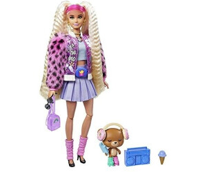 Barbie Extra Muñeca #6 In Rosado Teddy Bear Print Denim & 