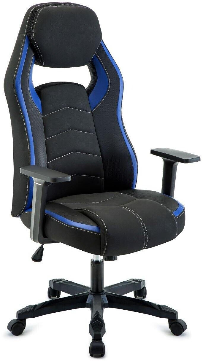 IntimaTe WM Heart Drift Gaming Racing Chair Fabric with Adjustable Armrest Blue