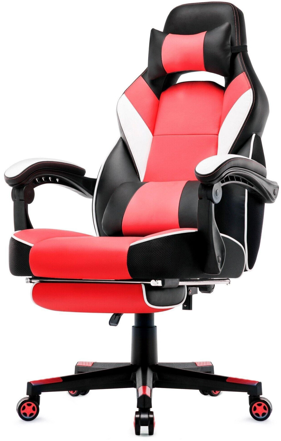 IntimaTe WM Heart Rally Gaming Racing Chair Leather with Retractable Footrest-Basic Red