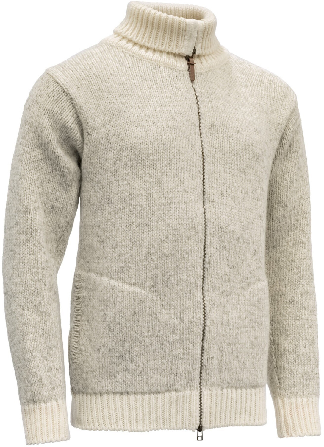 Devold Men's Nansen Zip Cardigan High Neck grey melange/offwhite