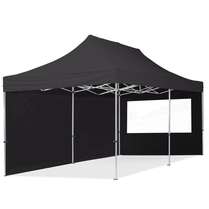 Toolport Economy 600 x 300 cm with 2 Side Walls Black (59030)