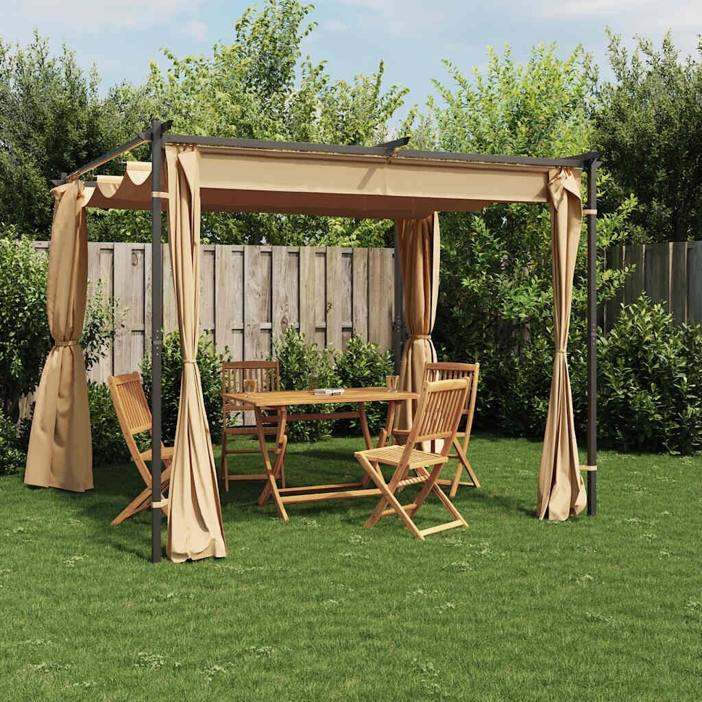 vidaXL Pavilion with Curtains 300 x 300 cm Anthracite (48051)