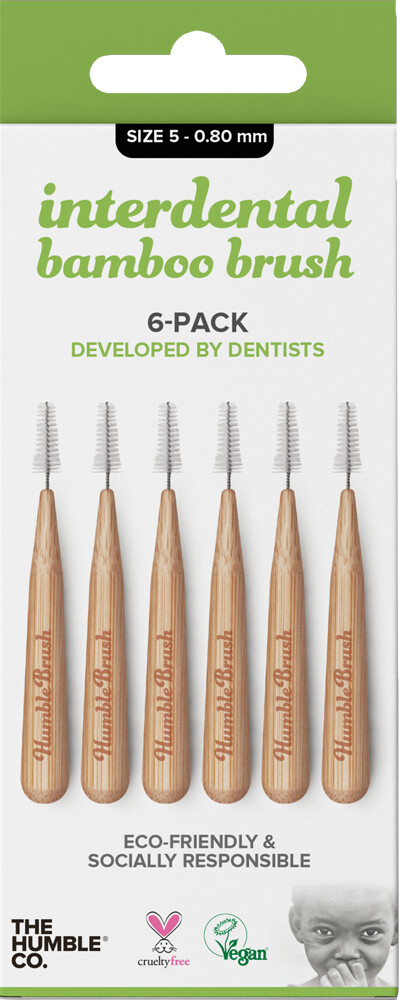 Humble Interdental Bamboo Brush green 0,8 mm (6 pcs)