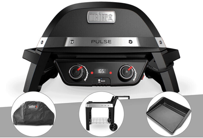Weber Pulse 2000 avec Housse + Chariot + Plancha